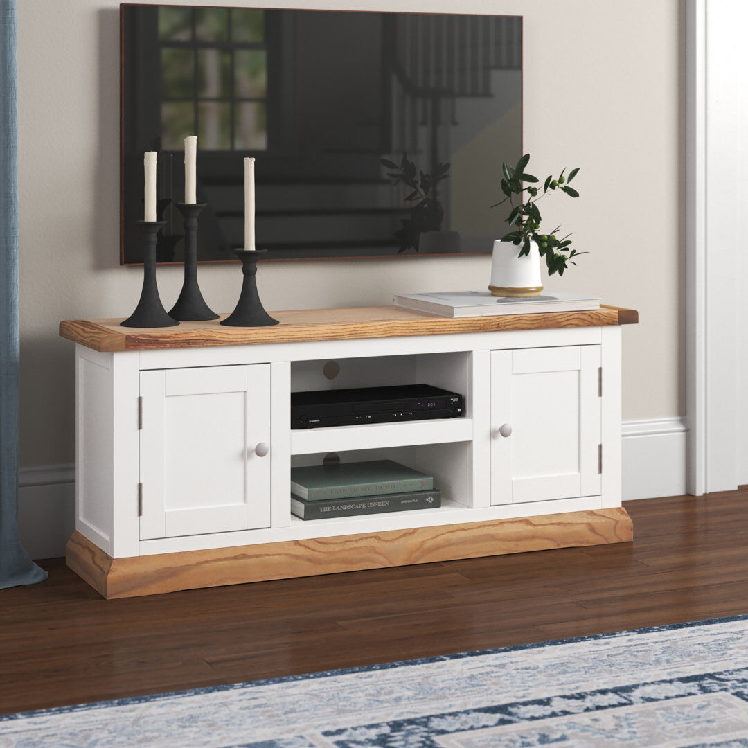 Brambly Cottage Henslee TV Stand for TVs up to 55" Off White/Natural/Silver 55"