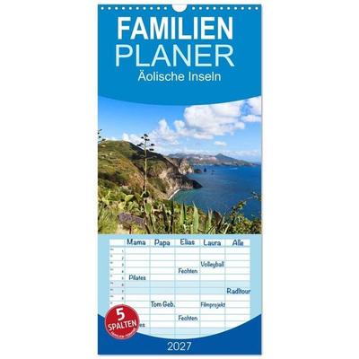 Familienplaner 2027 - Äolische Inseln mit 5 Spalten (Wandkalender, 21 x 45 cm) CALVENDO
