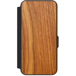 Nivocase Klapphülle für Samsung Galaxy S25 FE Handyhülle aus Kunst Leder NIVOflip schwarz Holz Holzoptik (Samsung Galaxy S25 FE), Smartphone Hülle, Schwarz