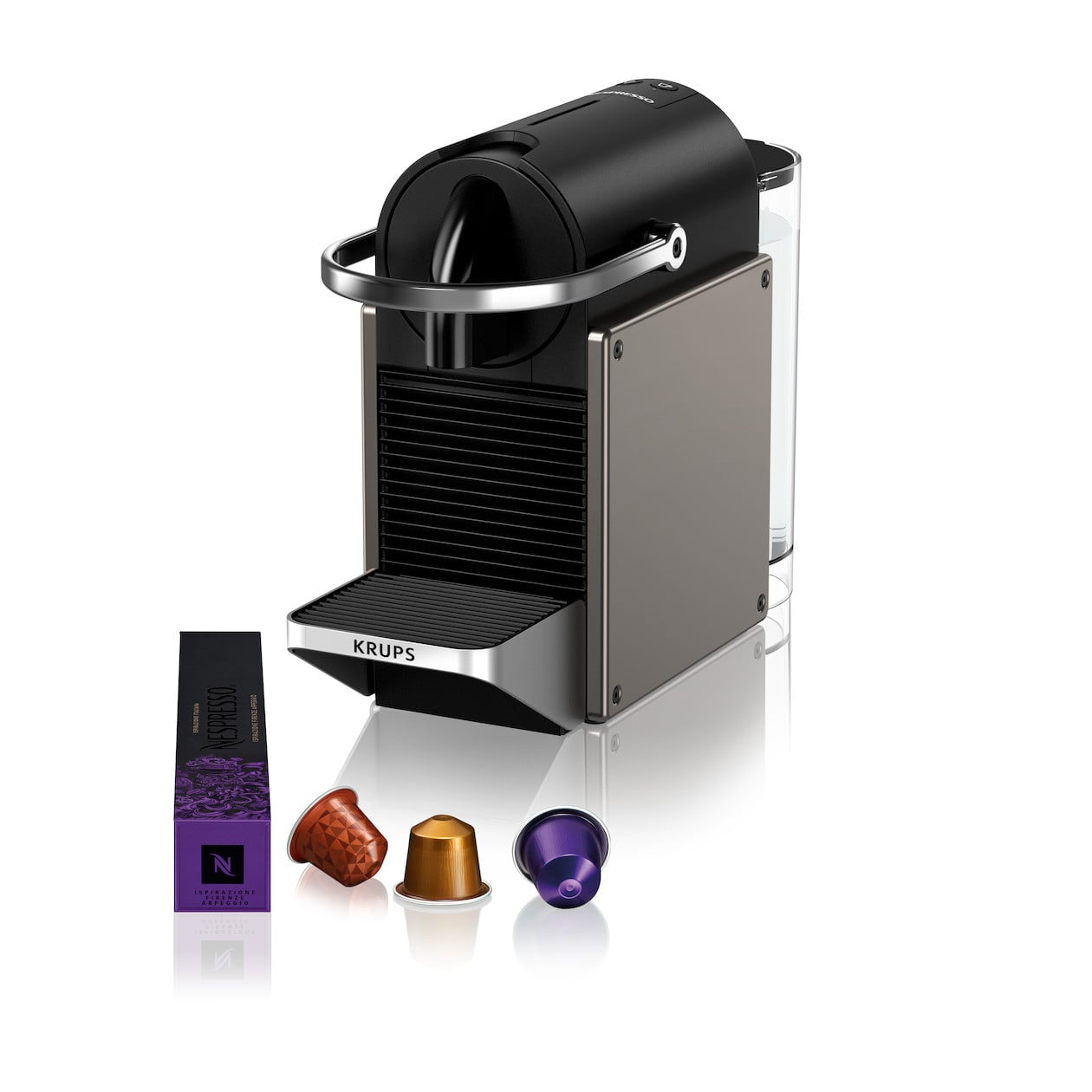 Krups Nespresso Pixie XN306T Koffiemachine Nespresso Original Grijs/Zilver