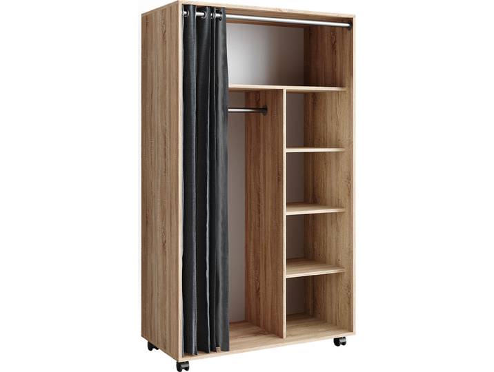Kleiderschrank Vicco Doros Sonoma 100 x 168 cm offen, mit Rollen, Model 40635