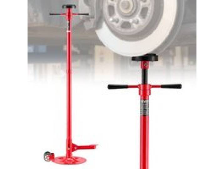 VEVOR Support de Fosse et de sous Pont 0,75 t, Chandelle Haute à Hauteur Réglable 132-203,2 cm, pour Entretien Voiture Sécurité Atelier, Poignée Pivotante Montée sur Roulement, avec 2 Roulettes