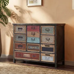 Apotheker-Schrank MCW-A43, Kommode, Tanne Holz massiv Vintage Shabby-Look 84x90x32cm