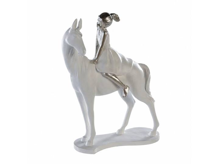 Dekofigur CASABLANCA BY GILDE Skulptur Girl on Horse , weiss (weiß), B:20cm H:25cm T:8cm, Polyresin (Kunststein), Dekofiguren, Dekofigur, Spruchkarte, Pferde Dekoration