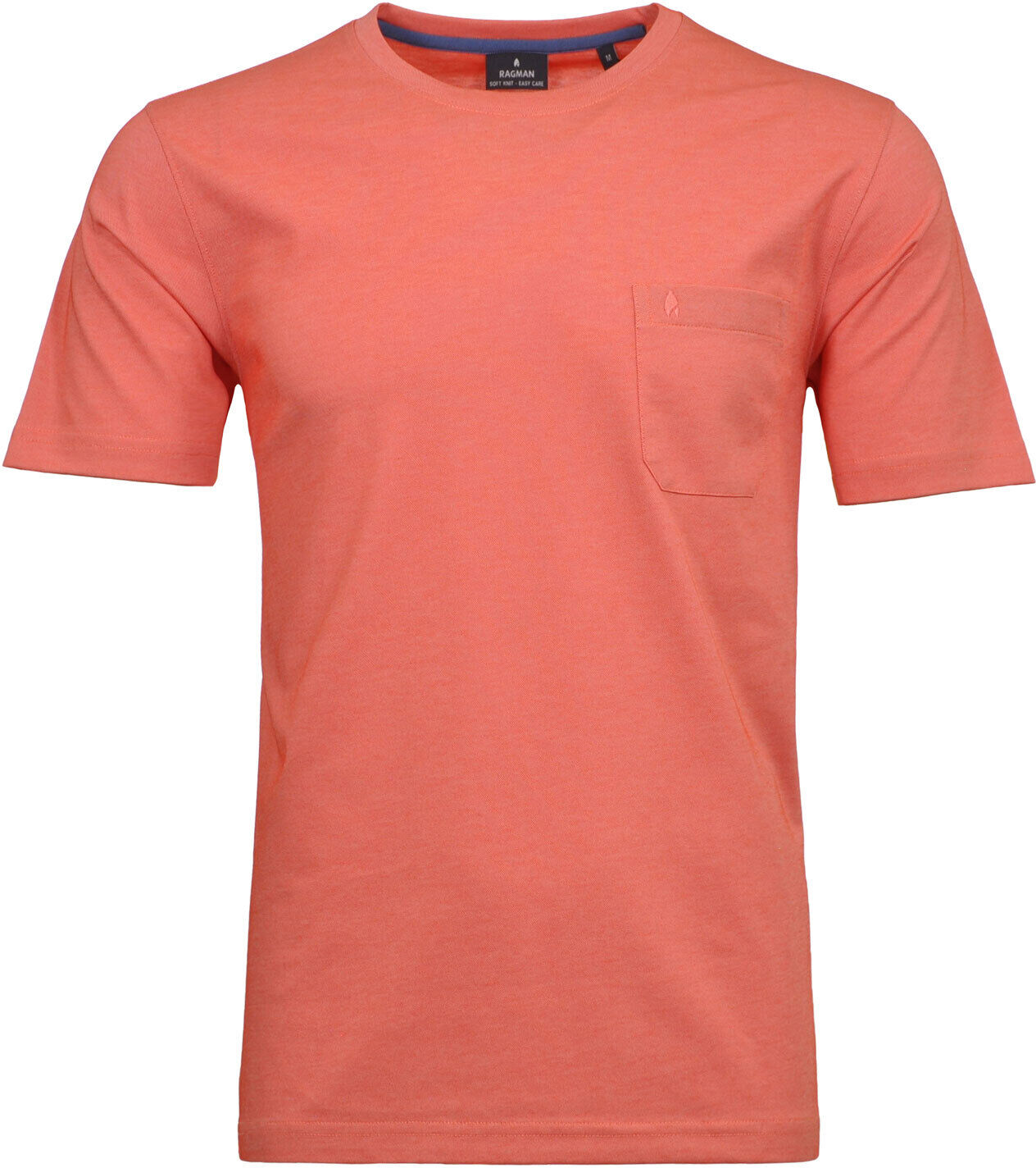 T-Shirt RAGMAN, Herren, Gr. XL, orange (hellrot, 638), Jersey, 61% Baumwolle, 39% Polyester, regular fit, Rundhals, Shirts T-Shirt hellrot, 638 XL