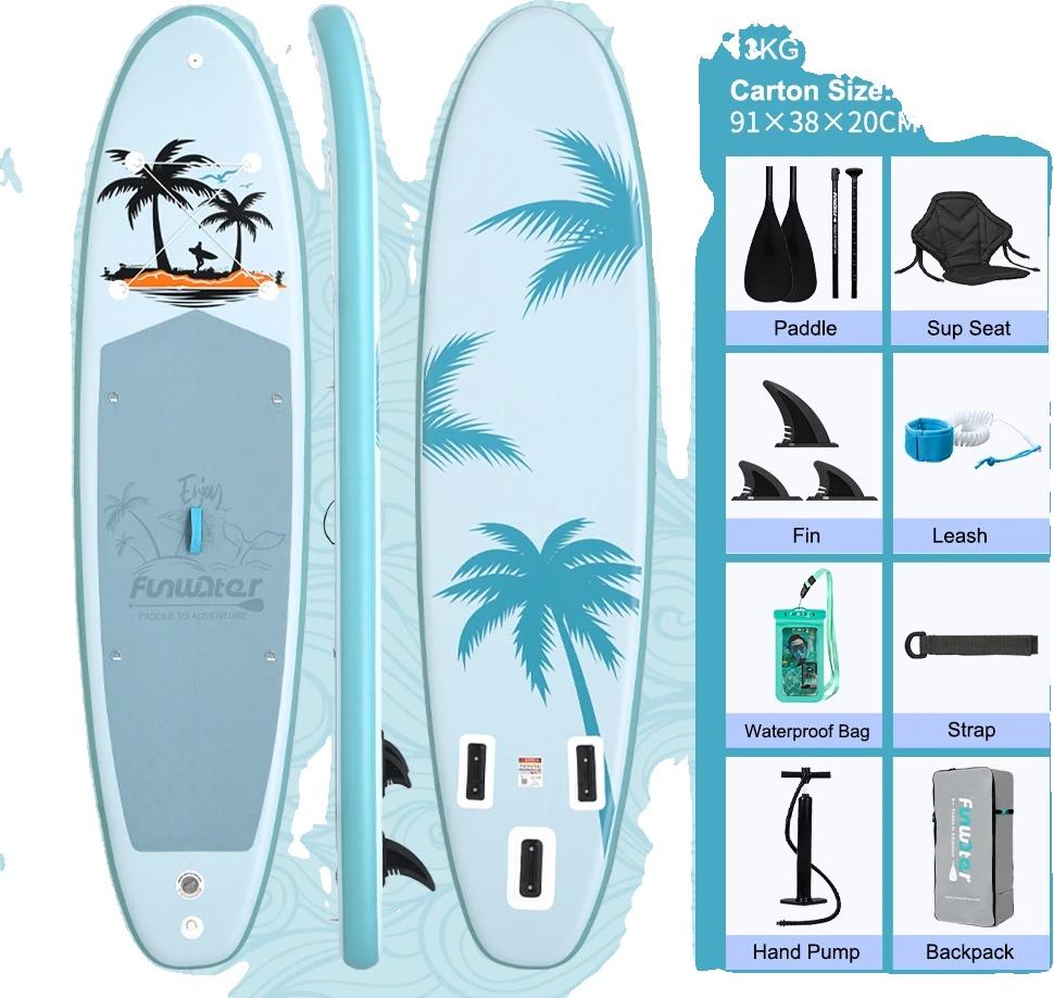 Aufblasbares Paddle Board, rutschfestes Design, hohe Tragfähigkeit, SUPFW37A(335*84*15CM)