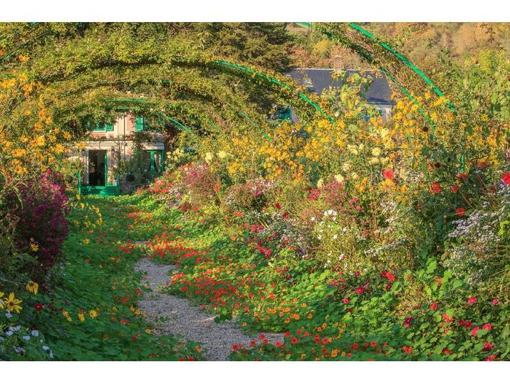 Fototapete PAPERMOON MONETS GARTEN-GIVERNY BLUMEN ALLEE PERGOLA KÜNSTLER WEG , bunt, B:2m L:1,49m, Vlies, Tapeten, Fototapete