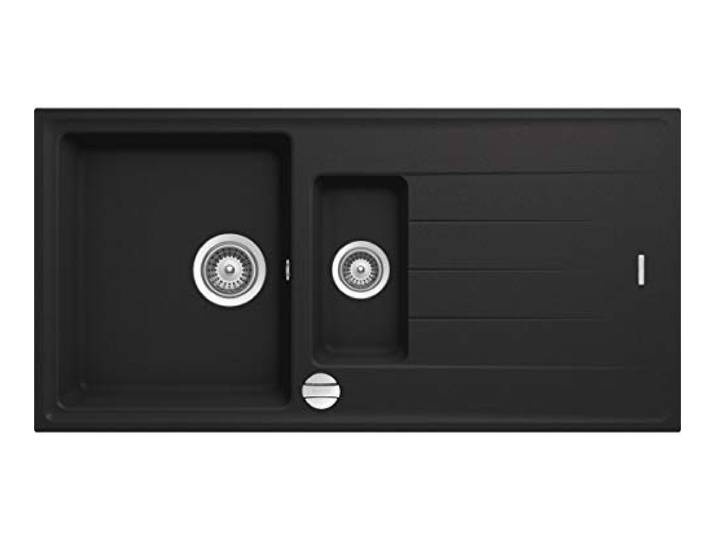 Victory S1000 Granitspüle 100x50cm Küchenspüle Einbau Spülbecken ab 60er Schrank inkl. Drehexcenter Made in Germany (black)