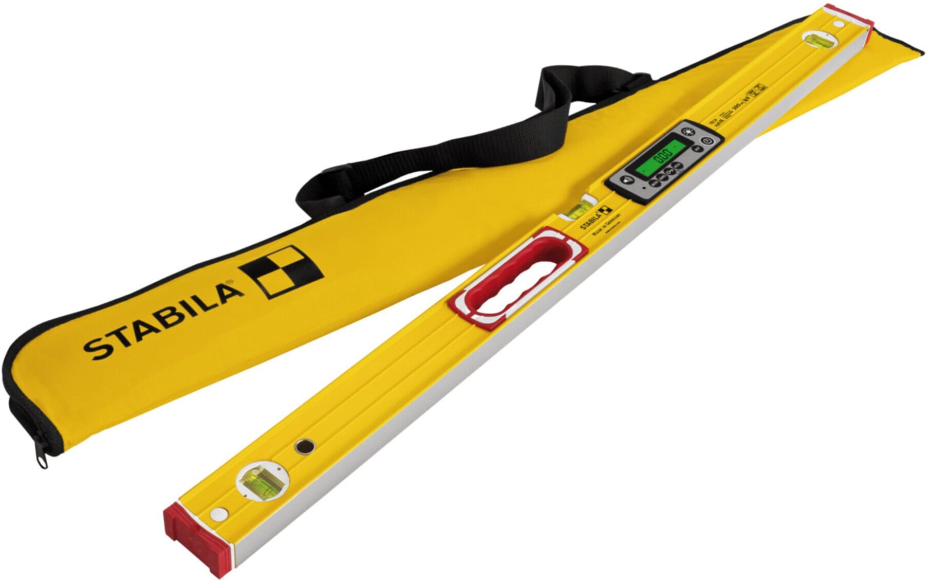 STABILA Digitale Wasserwaage TECH 196 DL, 100 cm, wasser- und staubdicht nach IP 67, 2 Digital-Displays, kalibrationsfrei, Anzeige-Modi: °, %, mm/m, i (19827)