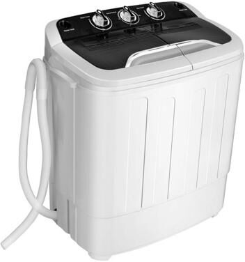 Costway 8 Lbs Compact Mini Twin Tub Washing Spiner Machine for Home and Apartment