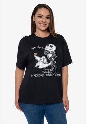 Plus Size Women's Women's Disney Nightmare Before Christmas Jack Skellington & Zero T-Shirt Black by Disney in Black (Size 3X (22-24))