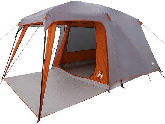 Famanu Kuppelzelt Outdoor Zelt Waterdicht Polyester 450x275x228 cm Grau Orange