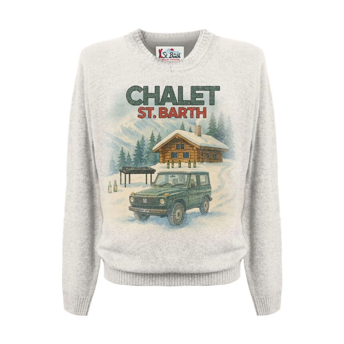 MC2 Saint Barth Heron Print Round-neck Sweater Print chalet de sb 10 (00337M) L HER002200337M-00337M-L