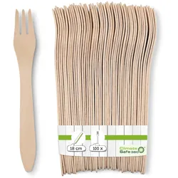 greenbox - Holzgabeln (Premium) 18 cm, biobeschichtet, 100 St.