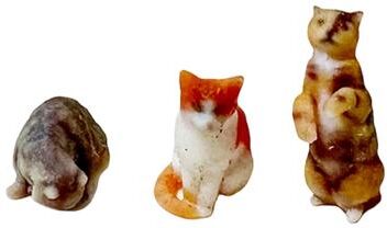 Inspire Select Mini Cute Cat Figurine Set 3D Resin Animal Desk Decor For Shelf & Monitor Display j
