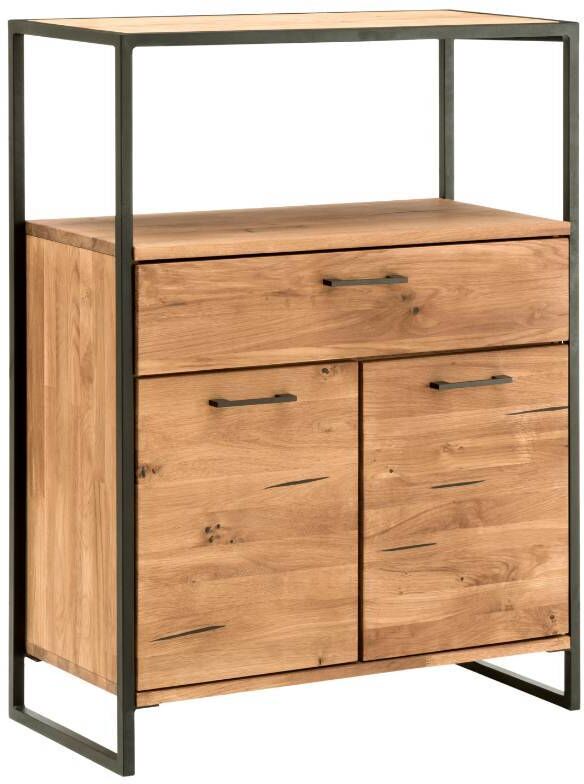 Pharao24.de Hochkommode Vertiko Schrank mit Drehtüren und einer Schublade