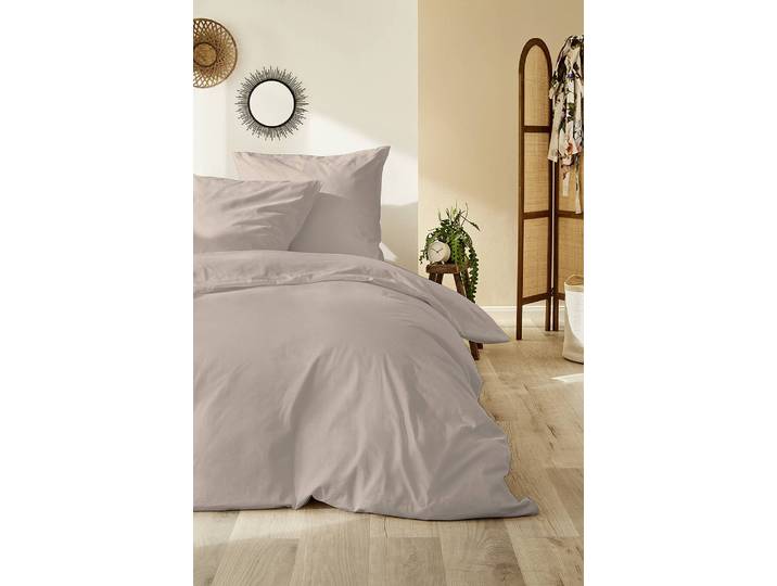 home24 Flanellen beddengoed Smooth 135 x 200cm bruin/bruin