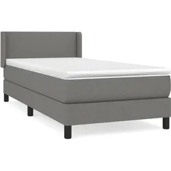 vidaXL, Boxspringbett, Boxspringbett Mit Matratze Stoff Dunkelgrau (180 x 200 cm)