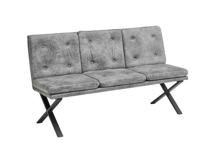 Livetastic Sitzbank, Grau, Metall, 3-Sitzer, 160x90x41 cm, Esszimmer, Bänke, Sitzbänke