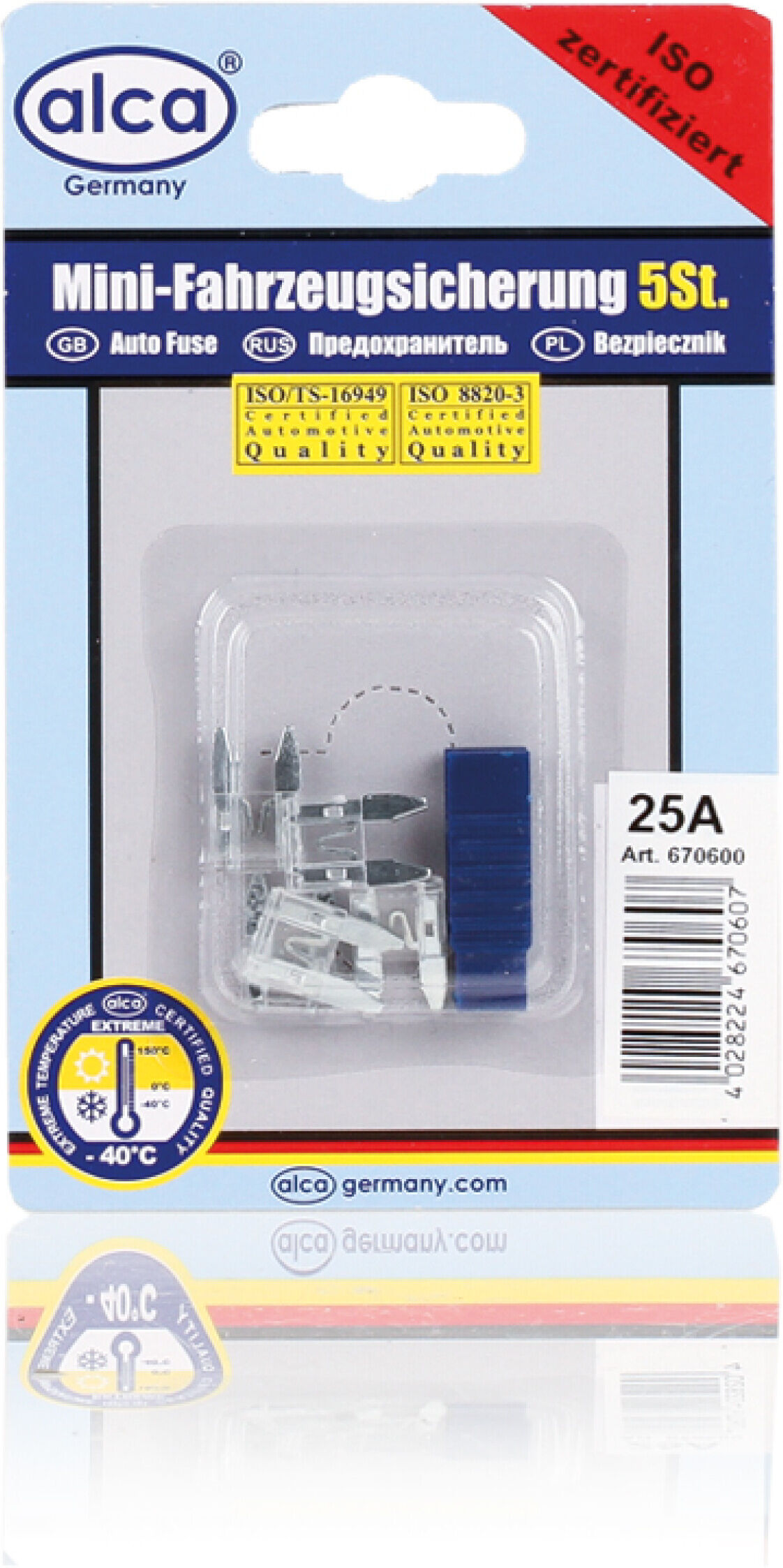 Alca Sicherung Mini-Sicherungen 25a 5st. Blister 670600