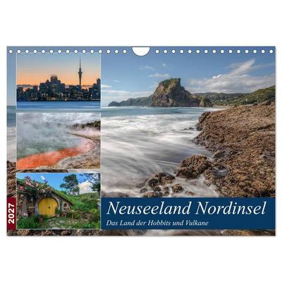 Neuseeland Nordinsel - Das Land der Hobbits und Vulkane (Wandkalender 2027 DIN A4 quer), CALVENDO Monatskalender