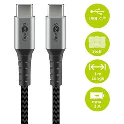 goobay USB-Kabel Anschlusskabel USB C 1.0 m schwarz