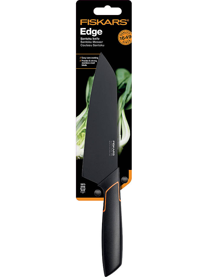 Fiskars Santoku-Messer "Edge" in Schwarz - (H)30 cm - onesize