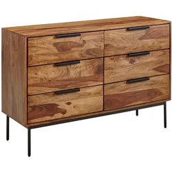 Kommode FineBuy Sideboard 117x80x42 cm Holz Massiv Anrichte Schubladenkommode