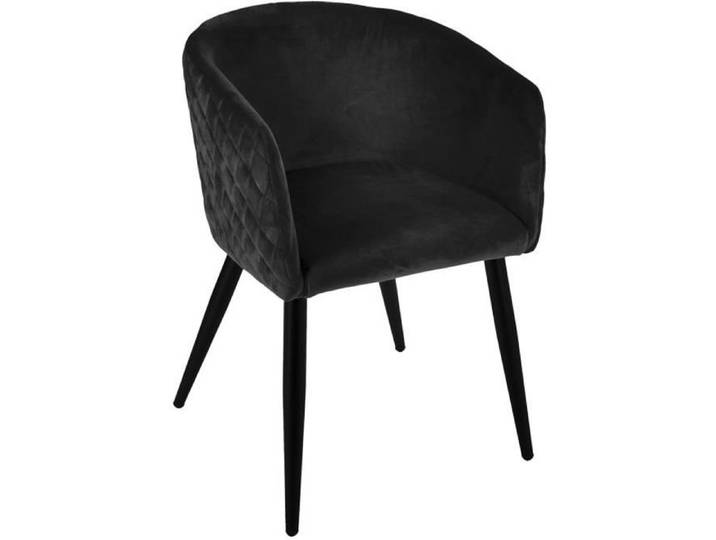 Fauteuil  Marlo  velours noir - Atmosphera Créateur d'intérieur