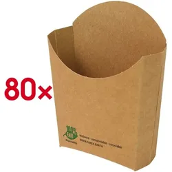 Papstar Pommes-Schütte »pure«, 80 Stück braun, 14x13.5x4 cm