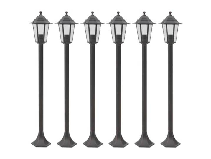vidaXL 6x Lampe de Jardin à Piquet E27 Aluminium Bronze Éclairage de Terrasse