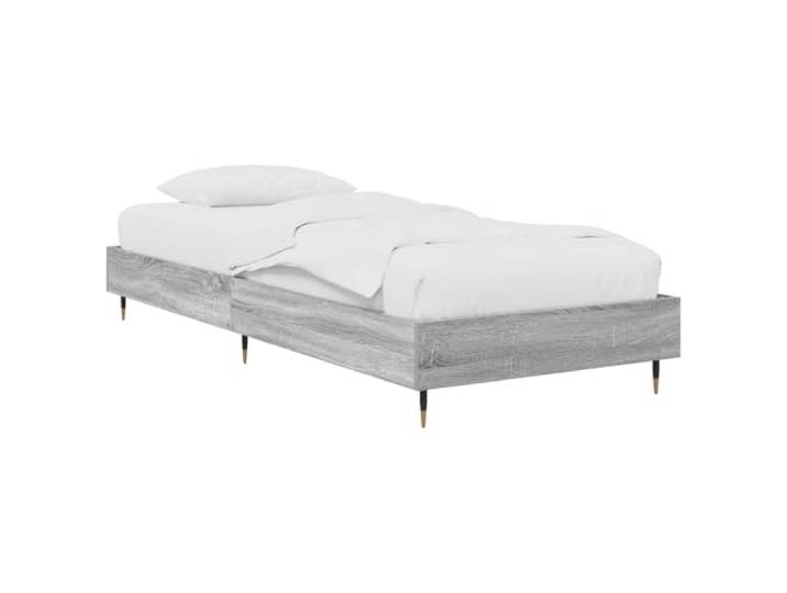 Keeushr Bettrahmen Grau Sonoma 80 x 200 cm Holzwerkstoff Rechteckiges Design, fester Lattenrost, Holzwerkstoff, grau Sonoma, pflegeleicht, platzsparend