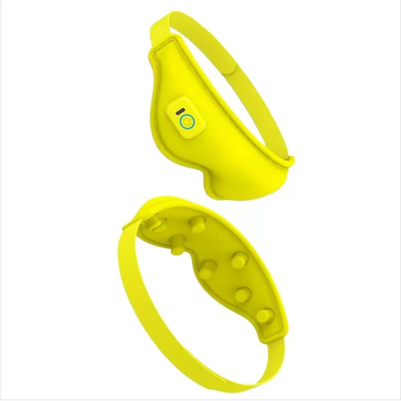 INF Gelbes Augenmassagegerät mit Vibration, Bluetooth-Musik, integrierter Musik & Sprachausgabe