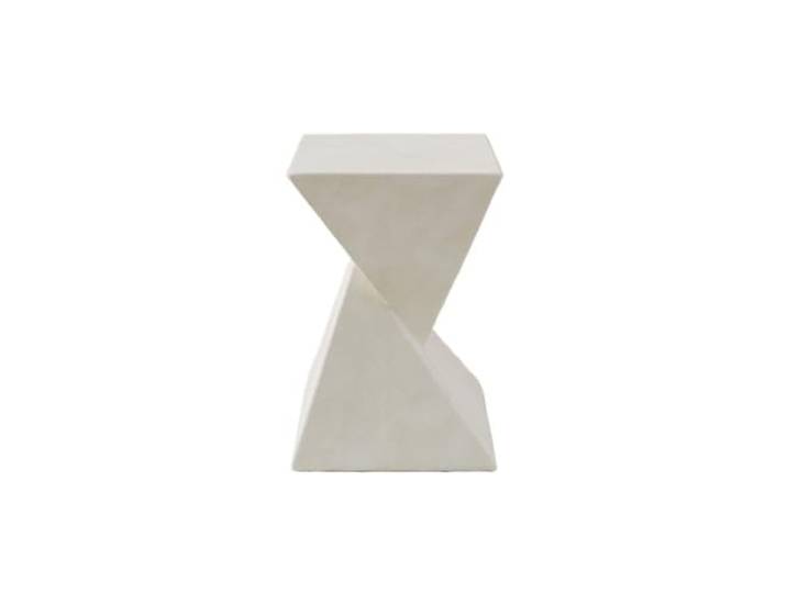 9bbhfJw4R Couchtisch im Landhausstil Kleiner Beistelltisch aus Zement for den Innen- und Außenbereich, minimalistisches Design(Weiß)