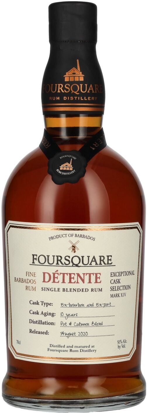 Foursquare Rum Foursquare 10 Years Old DÉTENTE Single Blended Rum 51% Vol. 0,7l