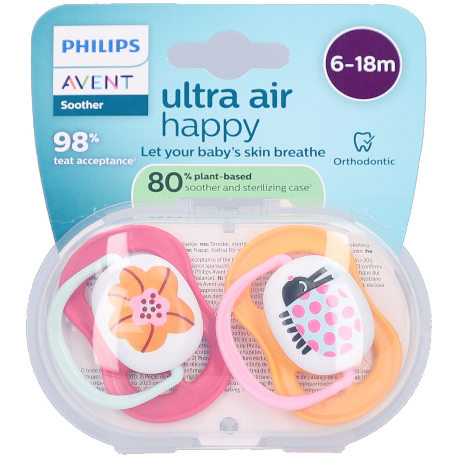 Philips Avent Fopspeen +6m Air collection girl 2st 2 St Schnuller