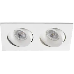 Faro Einbaulicht ARGON RCT 2xGU10, IP20, eckig, schwenkbar, weiß matt FAR-43403