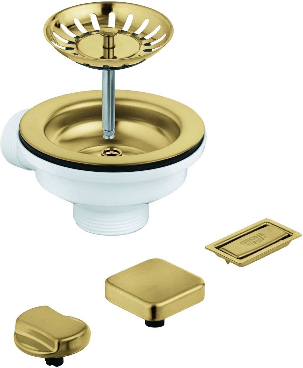 Grohe Spülen-Ablaufgarnitur 40996 mit Exzenter cool sunrise gebürstet, 40996GN0 40996GN0