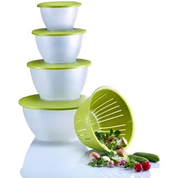 WESTMARK Olympia Schüssel-Set 0,6/1,3/4,4 l transparent/grün