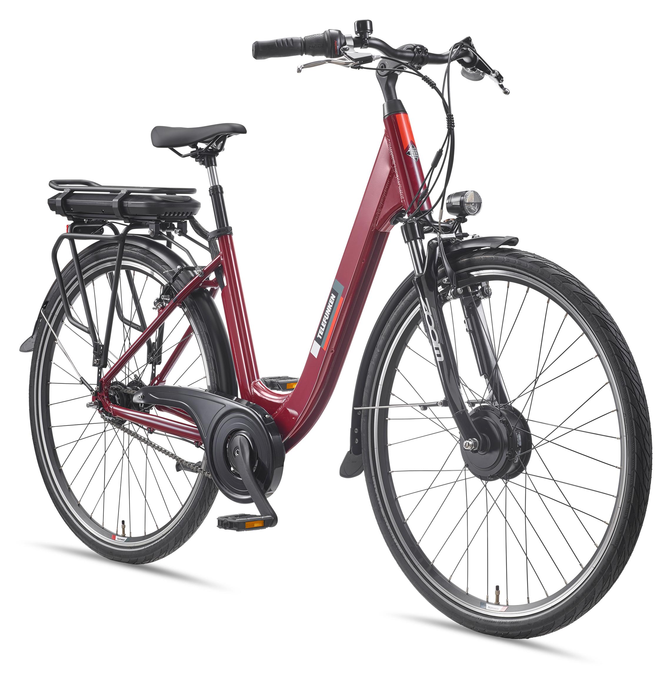 Telefunken City E-Bike | Elektrofahrrad 28 Zoll | 7-Gang Nabenschaltung | Frontmotor 250 W | 468 Wh Akku | EBike Pedelec