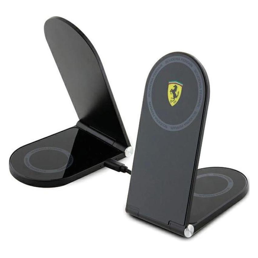 Ferrari składana ład. indukcyjna 2w1 FECBFMALK 15W czarny/black Printed Logo MagSafe (15 W) (1467191292)
