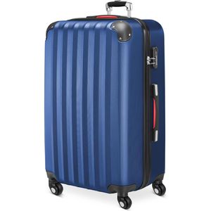 Monzana Koffer Baseline blau, Hartschale, 4 Rollen, 90 Liter, 46 x 70 x 28cm