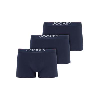 Boxer JOCKEY "Cotton Stretch", Herren, Gr. XL, Single Jersey, blau, Single Jersey, Obermaterial: 95% Baumwolle, 5% Elasthan, unifarben, Unterhosen, atmungsaktiv, passgenauer Stretch