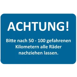 Eichner, Mappe, Aufkleber ACHTUNG! Räder nachziehen lassen, blau/weiss, 250 St.