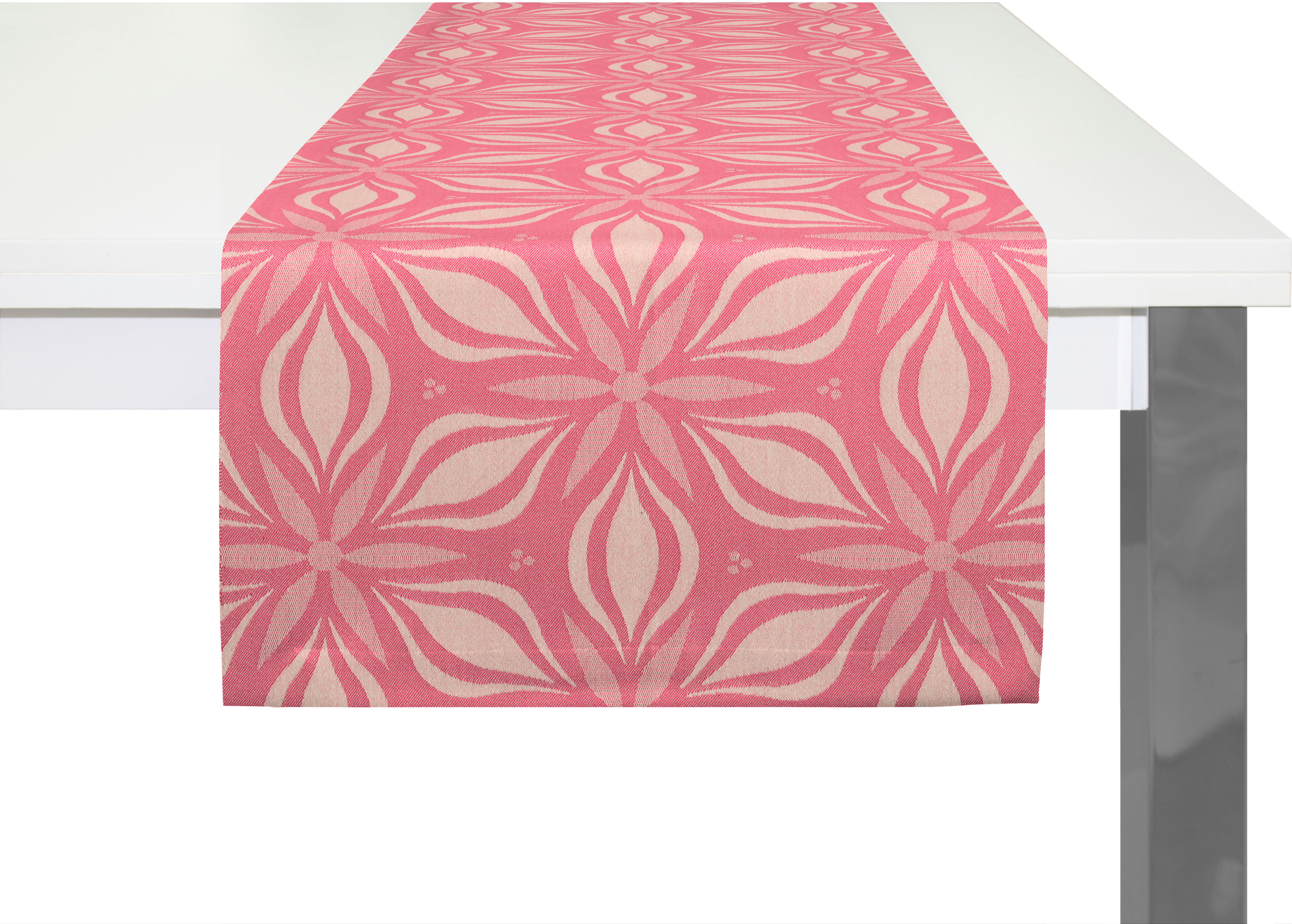 Tischläufer ADAM "Retro Floret" Gr. 1, pink, B:50cm L:150cm, Bio-Baumwolle, Tischdecken, Tischläufer pink B/L: 50cm x 150cm