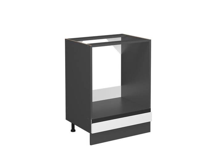 Vicco Herdumbauschrank R-Line Weiß 60 cm J-Shape, ohne Arbeitsplatte, Weiß, Anthrazit, Holzwerkstoff, 1 Fächer, Rechteckig, 60x81.6x46 cm, Küchen, Küchenmöbel, Küchenschränke, Geräteumbauschrank