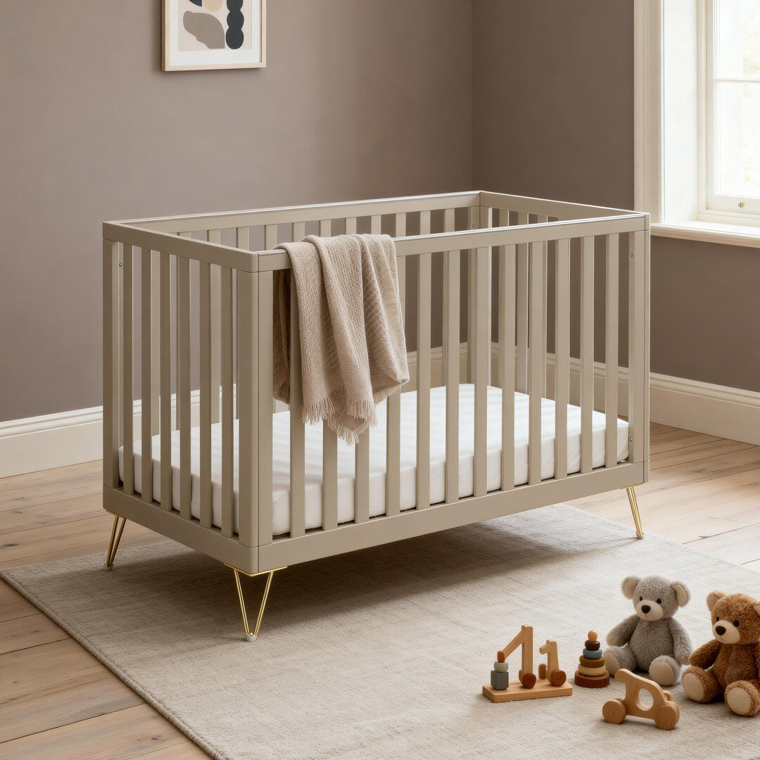 BabyMore Kimi Cot Bed Cashmere L 126 x D 64 x H 87 cm