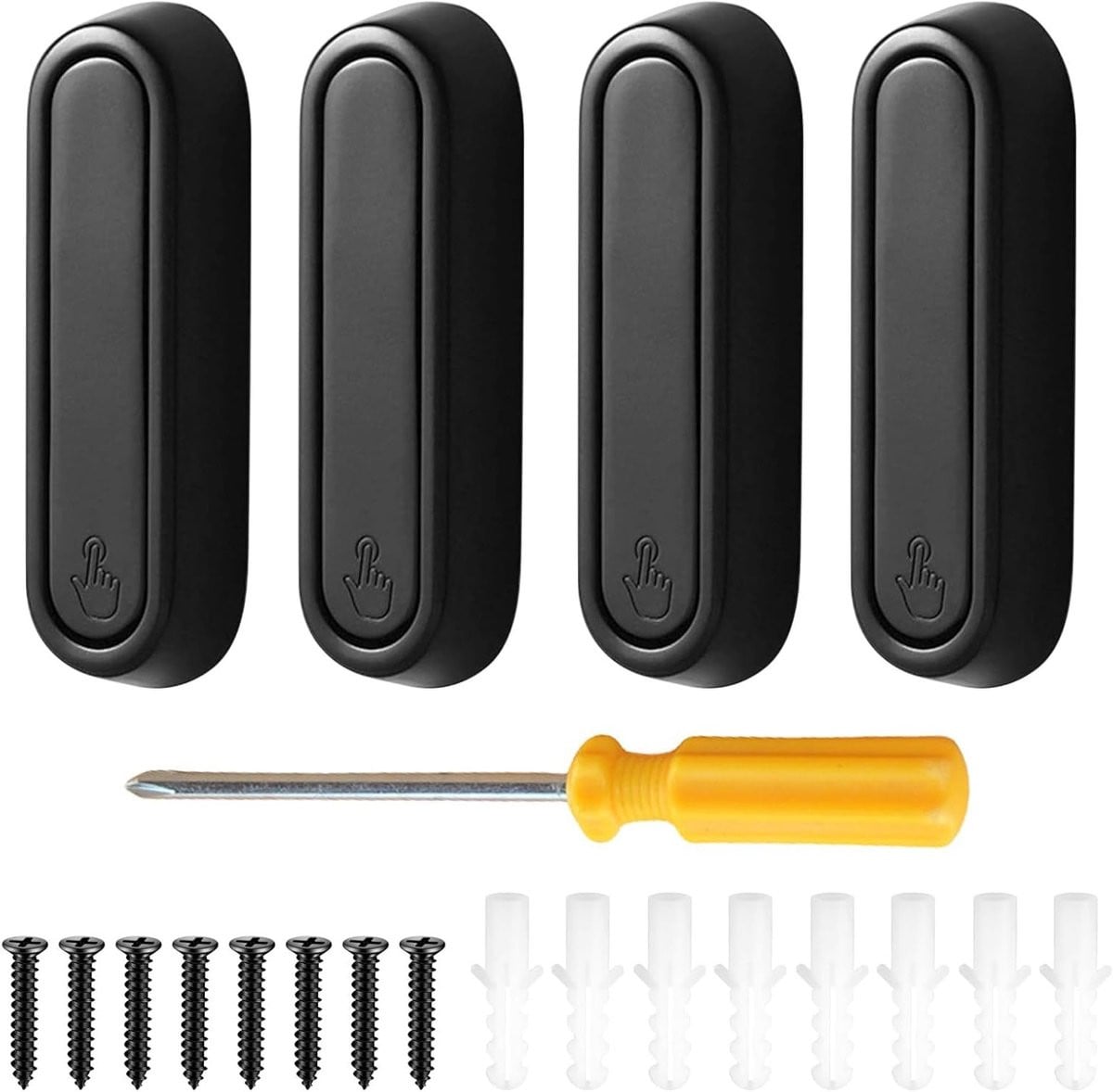 Set van 4 vouwbare aluminium wandhaken voor kleding, handdoeken en accessoires