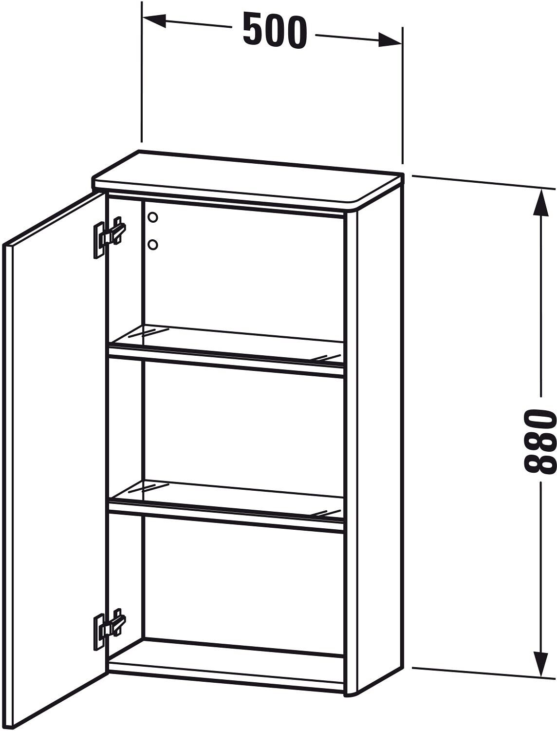 Duravit XSquare Halbhochschrank wandhängend, Türanschlag links