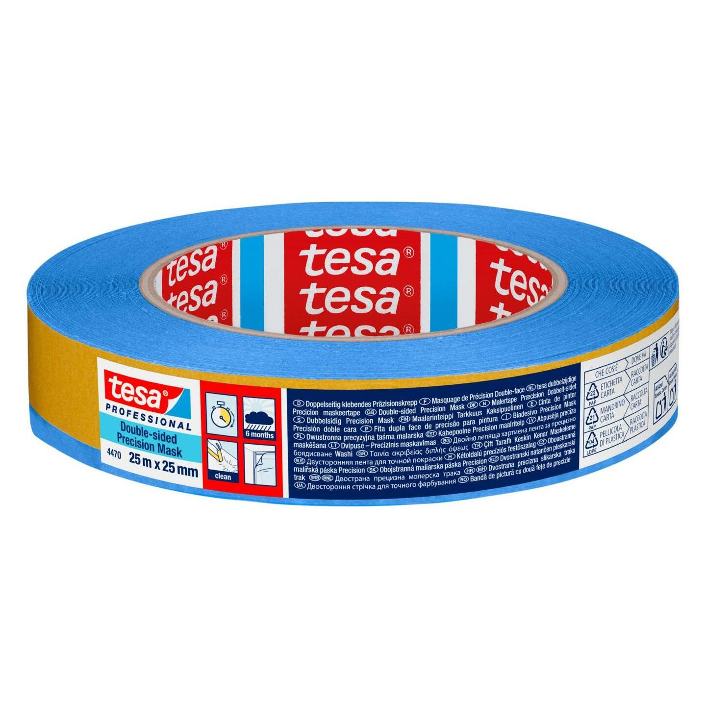 tesa 4470 Doppelseitiges Präzisionskrepp, UV-beständig, Washi-Papier, 50 m x 30 mm (30 mm) (04470-00001-00)